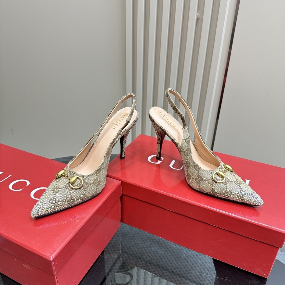 GUCCI WOMEN'S HORSEBIT PUMP GG CANVAS BEIGE AND DARK BROWN 812176 FAD21 2549 - Image 6