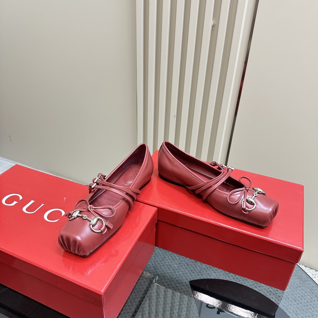 GUCCI WOMEN'S HORSEBIT BALLET FLAT SACCHETTO RED 821219 AAEA4 6207 - Image 2
