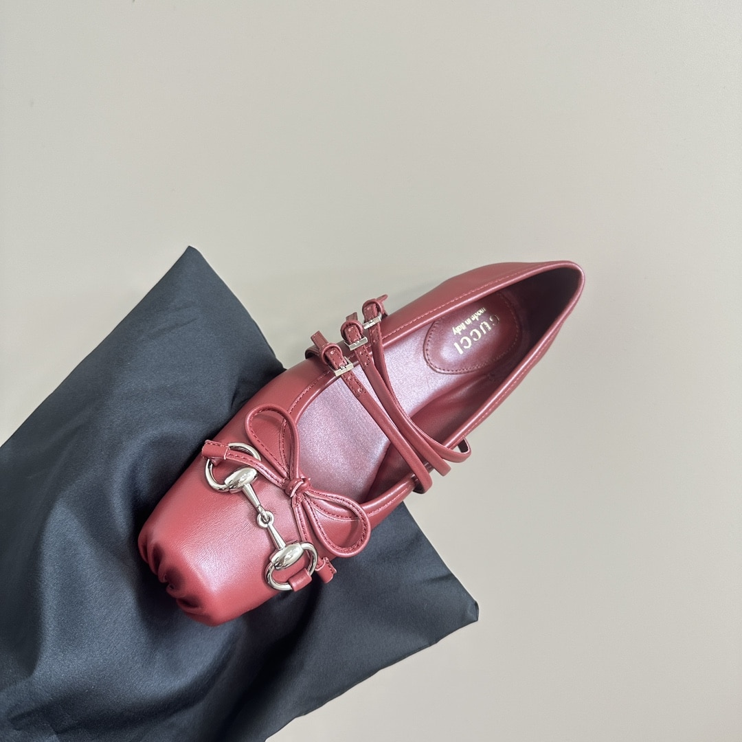 GUCCI WOMEN'S HORSEBIT BALLET FLAT SACCHETTO RED 821219 AAEA4 6207 - Image 7