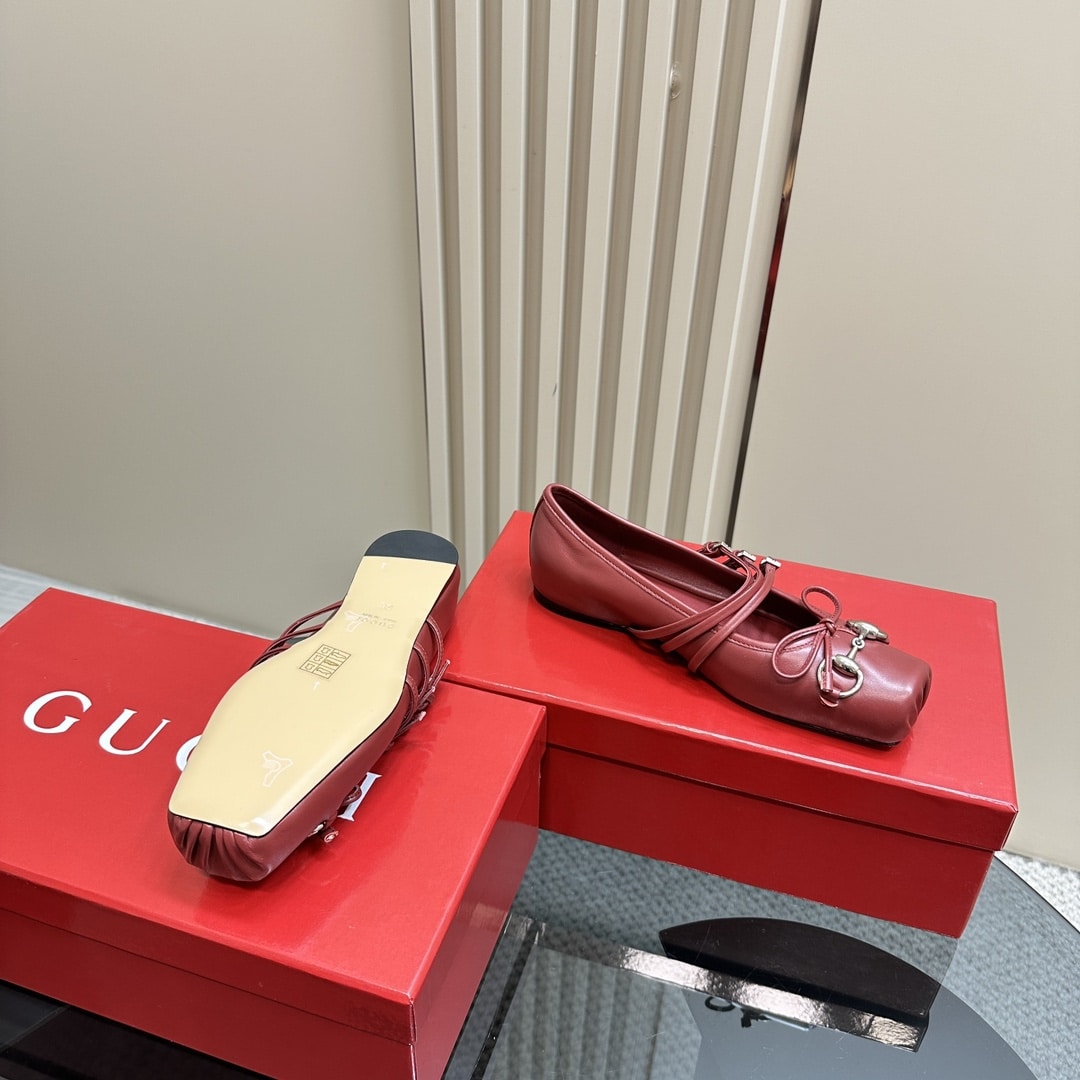 GUCCI WOMEN'S HORSEBIT BALLET FLAT SACCHETTO RED 821219 AAEA4 6207 - Image 3