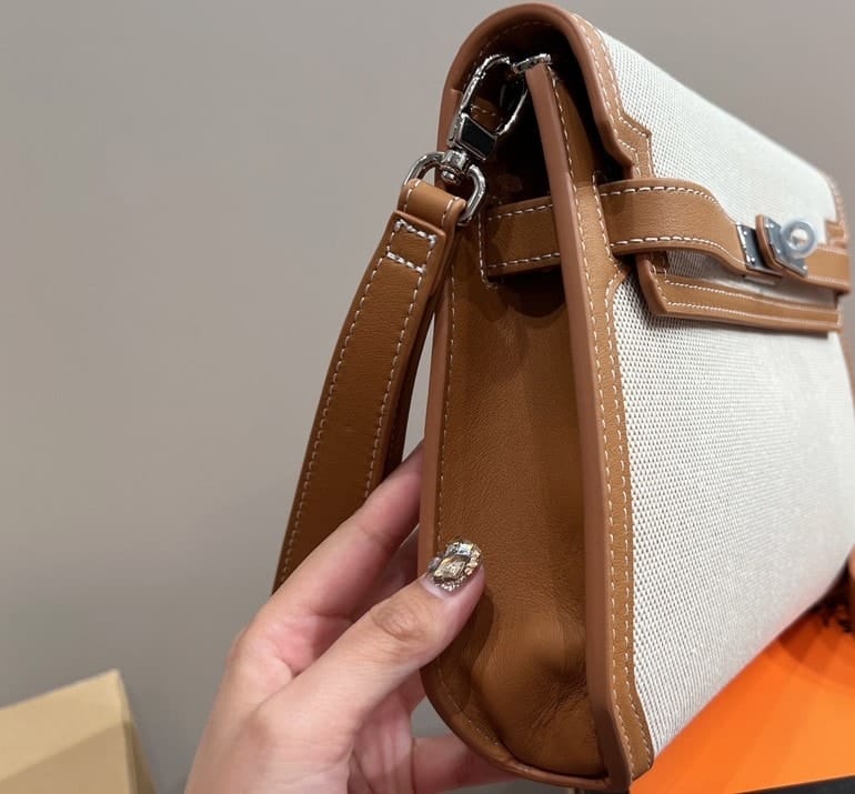 HERMES KELLY DEPECHES POUCH TOILE 26CM - Image 6