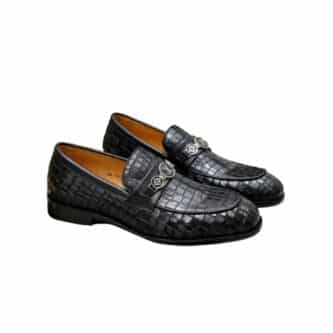 LOUIS VUITTON SOULIERS CLUB LOAFERS CROCODILE BLACK