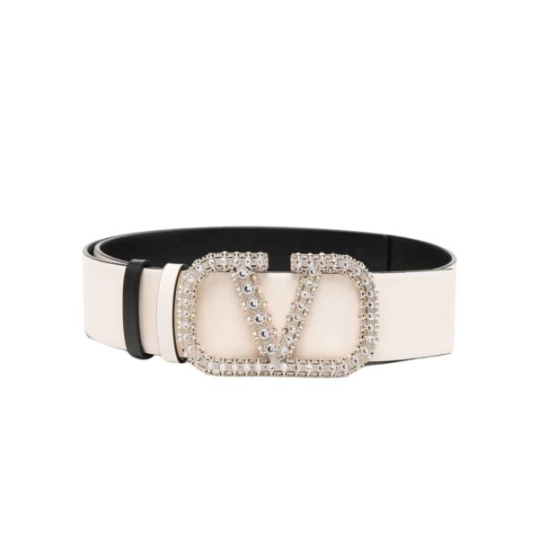 VALENTINO GARAVANI REVERSIBLE BELT WITH SIGNATURE VLOGO WHITE