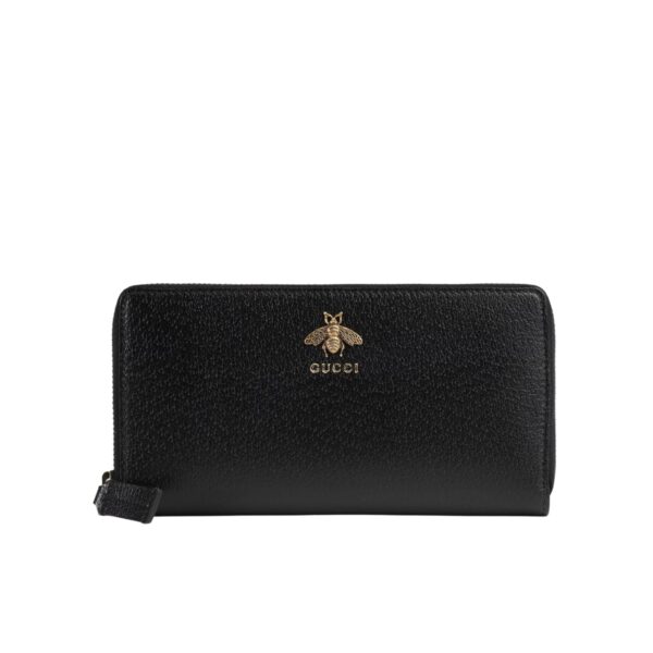 GUCCI ANIMALIER LEATHER ZIP AROUND WALLET 19CM 523667 DJ20T 1000