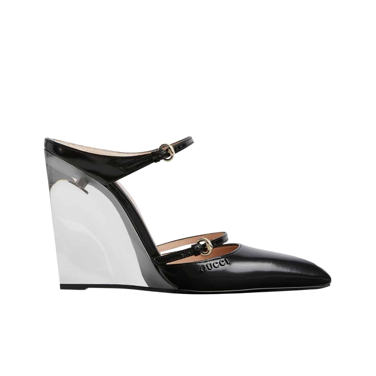 GUCCI WOMEN'S WEDGE MULE BLACK 827856 CLG00 1000