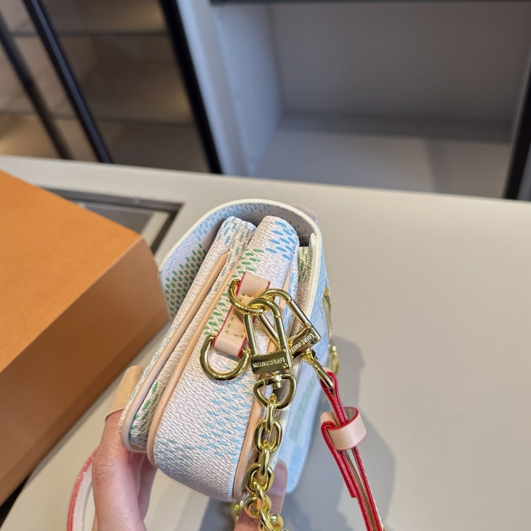 LOUIS VUITTON POCHETTE MÉTIS EAST WEST DAMIER LIGHT BLUE 21CM N40749 - Image 7