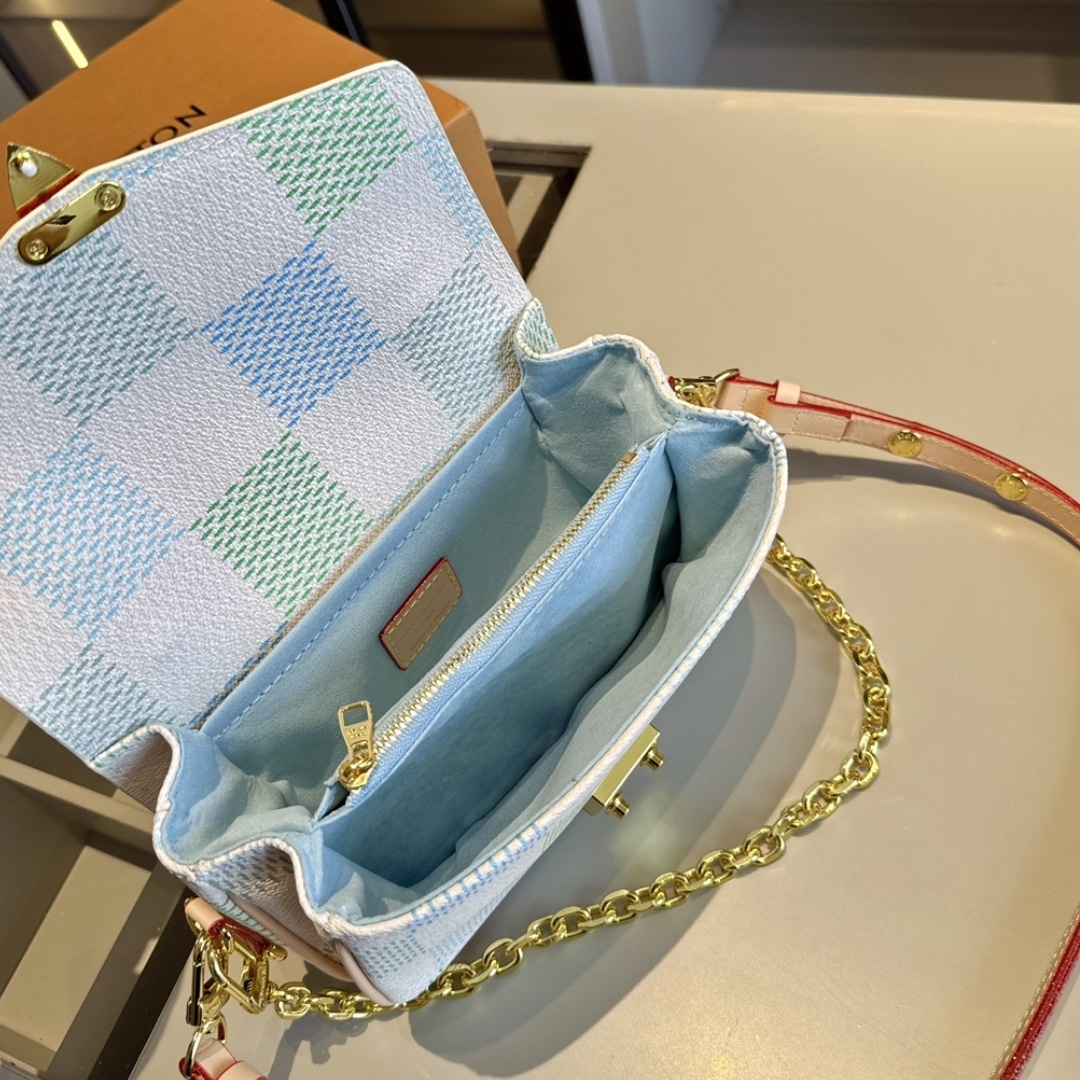 LOUIS VUITTON POCHETTE MÉTIS EAST WEST DAMIER LIGHT BLUE 21CM N40749 - Image 8