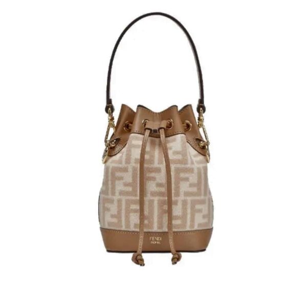 FENDI MON TRESOR CANVAS BAG WITH FF EMBROIDERY 23CM