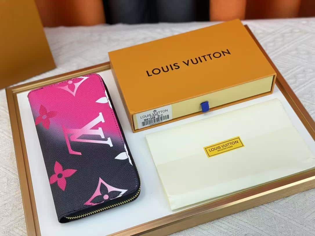 LOUIS VUITTON ZIPPY WALLET MONOGRAM BLACK AND PINK - Image 2