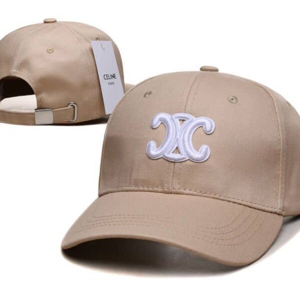 CELINE CC COTTON BASEBALL CAP BEIGE