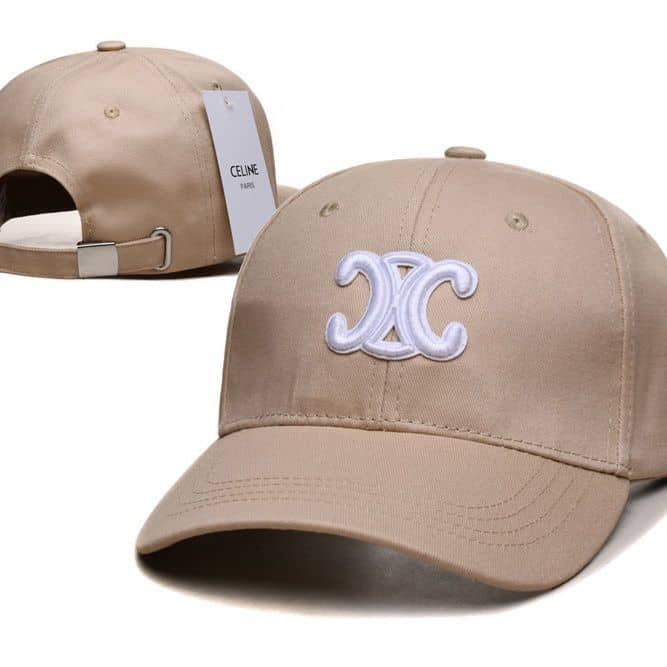 CELINE CC COTTON BASEBALL CAP BEIGE