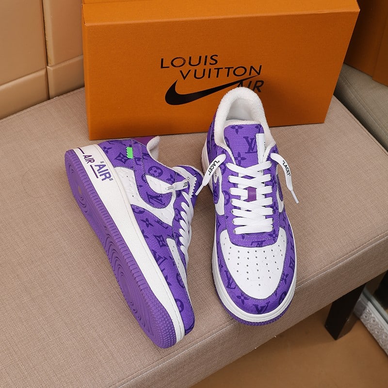 LOUIS VUITTON AND NIKE AIR FORCE 1 BY VIRGIL ABLOH WHITE COMET PURPLE - Image 2