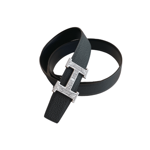 HERMES TOUAREG LEATHER BELT BLACK 38MM