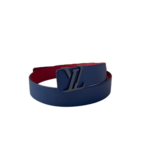 LOUIS VUITTON INITIALES BELT IN BLUE 4CM