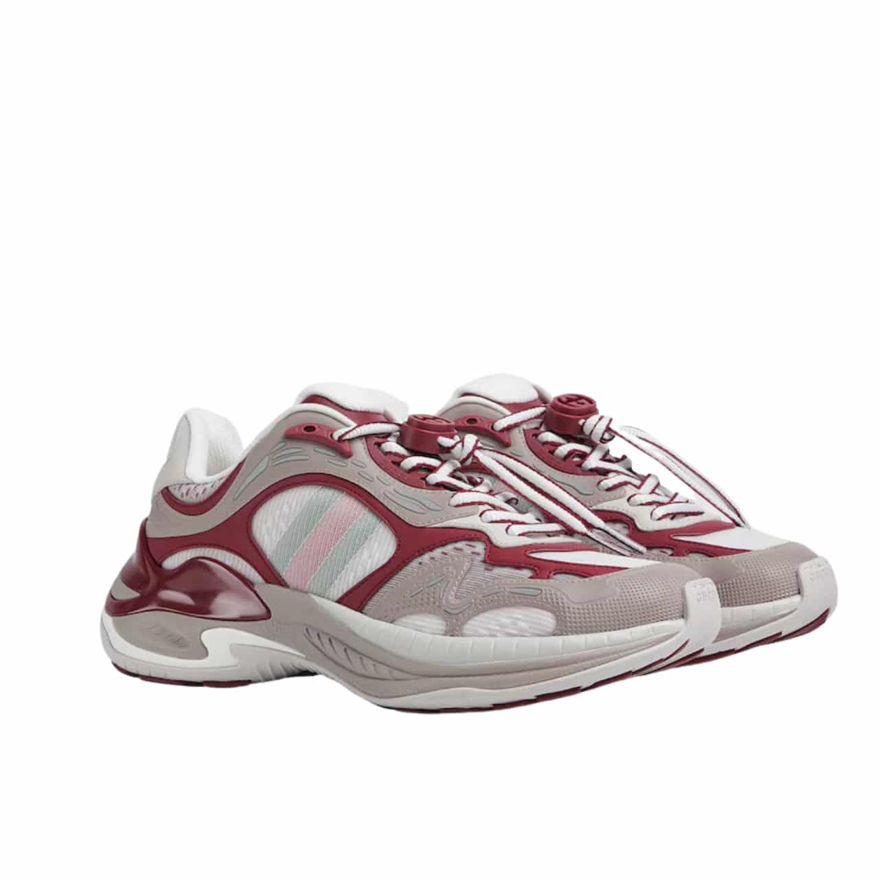 GUCCI MEN 20 TRAINER GREY AND RED 814040 FAD5T 8754