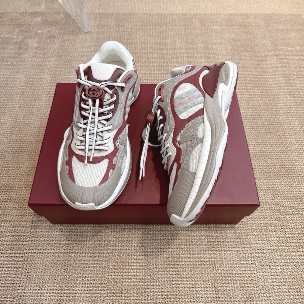 GUCCI MEN 20 TRAINER GREY AND RED 814040 FAD5T 8754 - Image 3