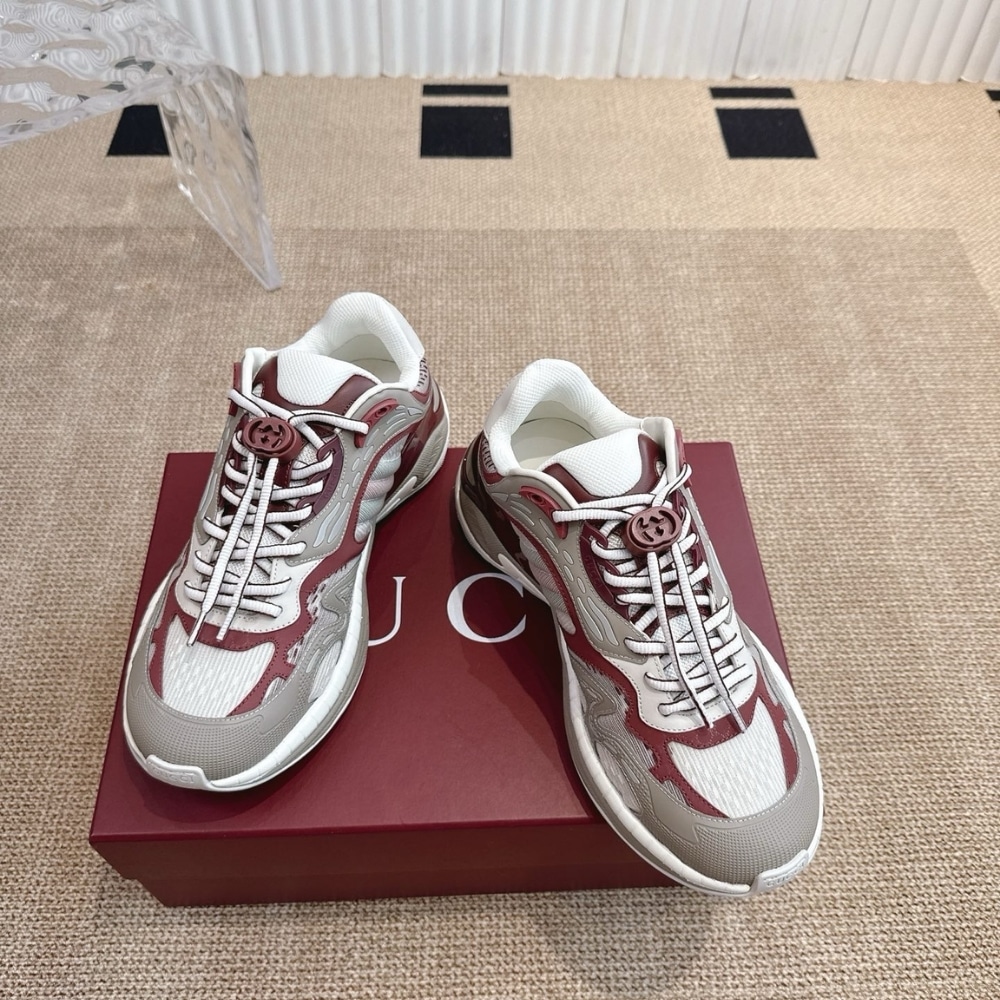 GUCCI MEN 20 TRAINER GREY AND RED 814040 FAD5T 8754 - Image 5