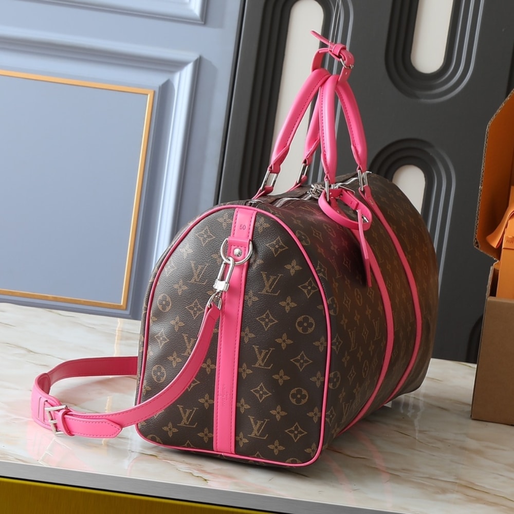 LOUIS VUITTON KEEPALL BANDOULIÈRE 45 PONDICHERY PINK 50CM M13807 - Image 3