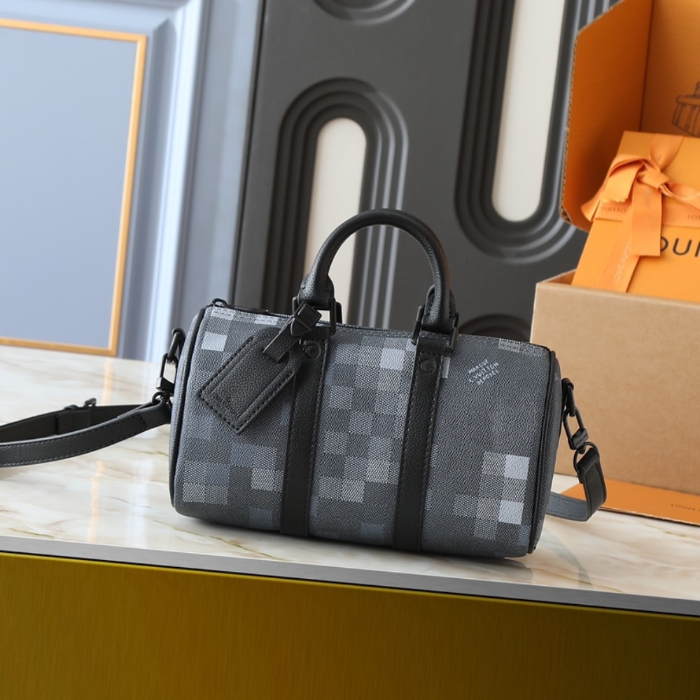 LOUIS VUITTON KEEPALL BANDOULIÈRE 25 BLACK 25CM M14919 - Image 2