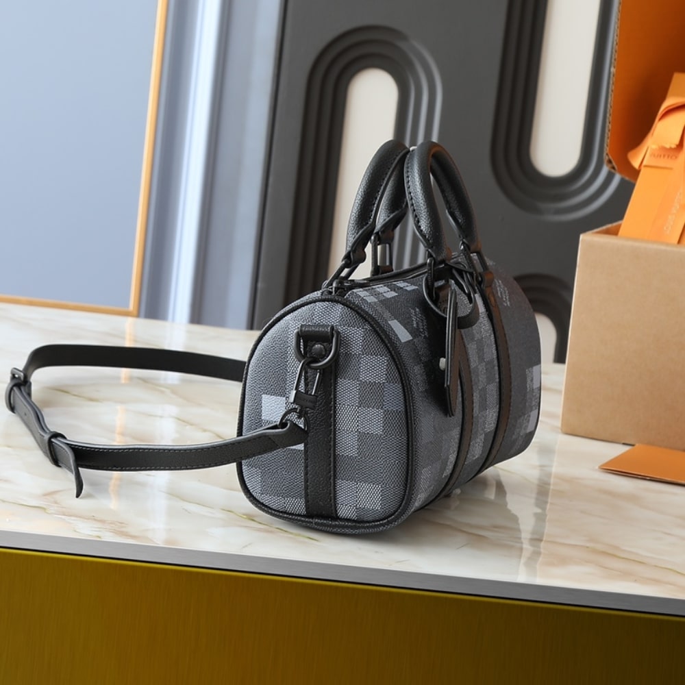 LOUIS VUITTON KEEPALL BANDOULIÈRE 25 BLACK 25CM M14919 - Image 3