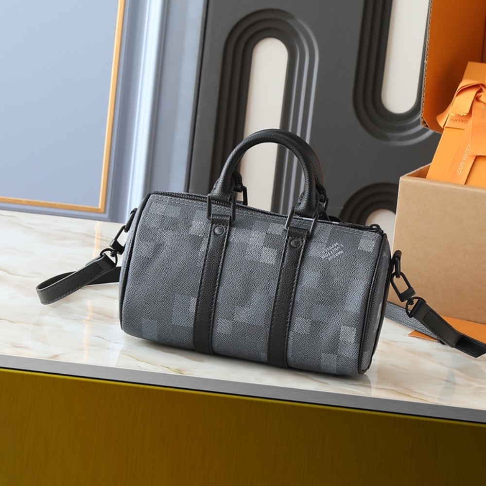 LOUIS VUITTON KEEPALL BANDOULIÈRE 25 BLACK 25CM M14919 - Image 4