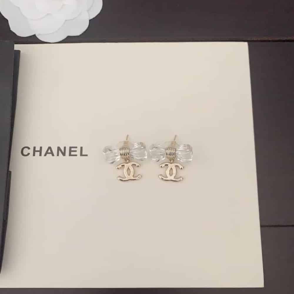 CHANEL D25 CC BOW EARRINGS GOLD METAL ABF537 B19997 NAFVG - Image 6