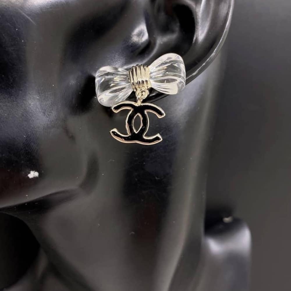 CHANEL D25 CC BOW EARRINGS GOLD METAL ABF537 B19997 NAFVG - Image 5