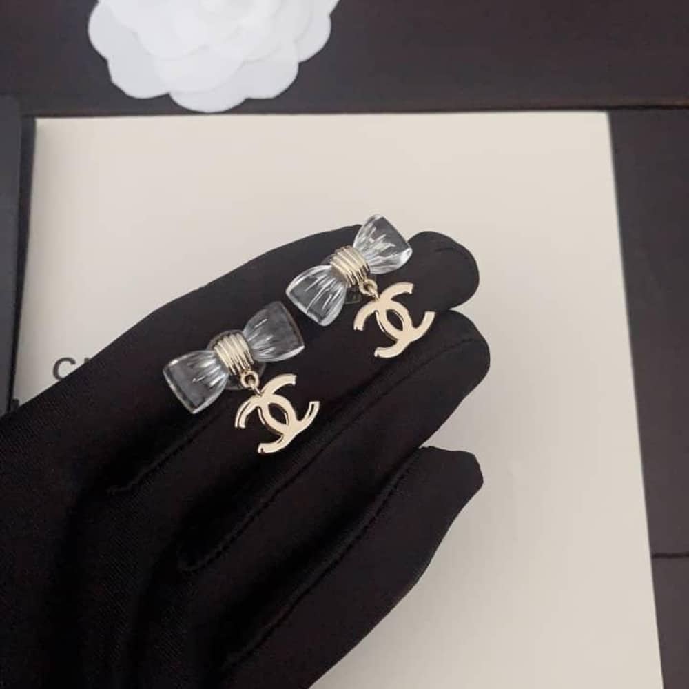 CHANEL D25 CC BOW EARRINGS GOLD METAL ABF537 B19997 NAFVG - Image 4