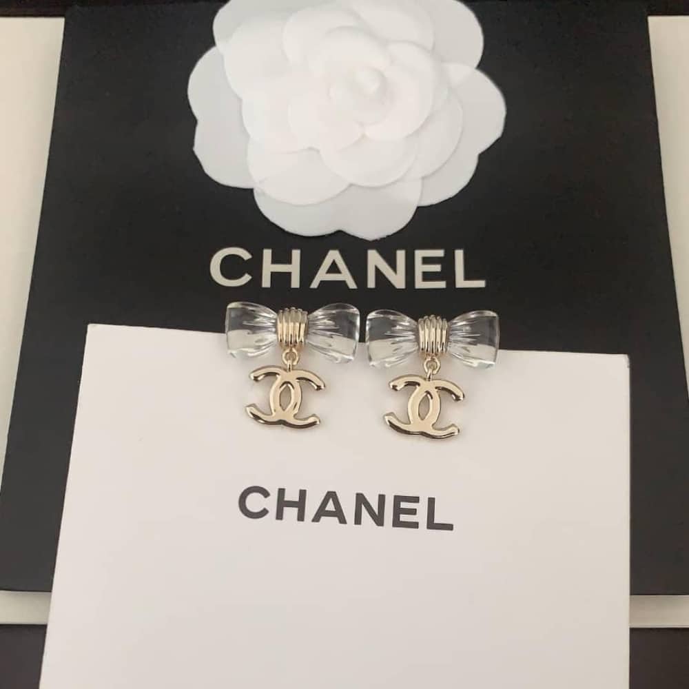 CHANEL D25 CC BOW EARRINGS GOLD METAL ABF537 B19997 NAFVG - Image 3