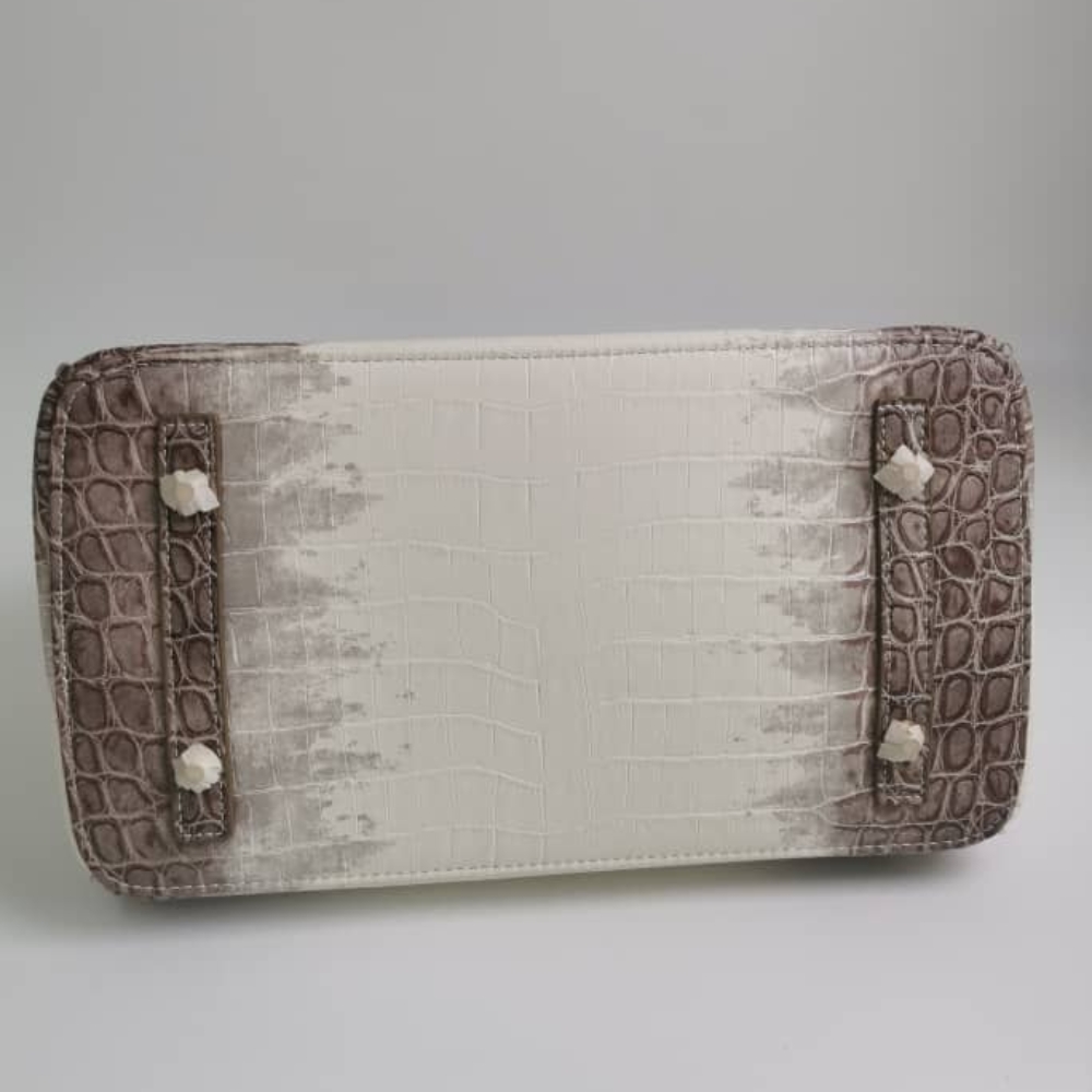 HERMES BIRKIN 30 NILOTICUS CROCODILE HIMALAYA BLANC 30CM - Image 5