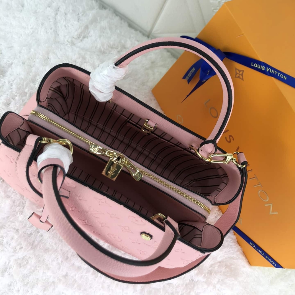 LOUIS VUITTON MONTAIGNE BB MONOGRAM EMPREINTE LEATHER PINK 29CM M44123 - Image 4