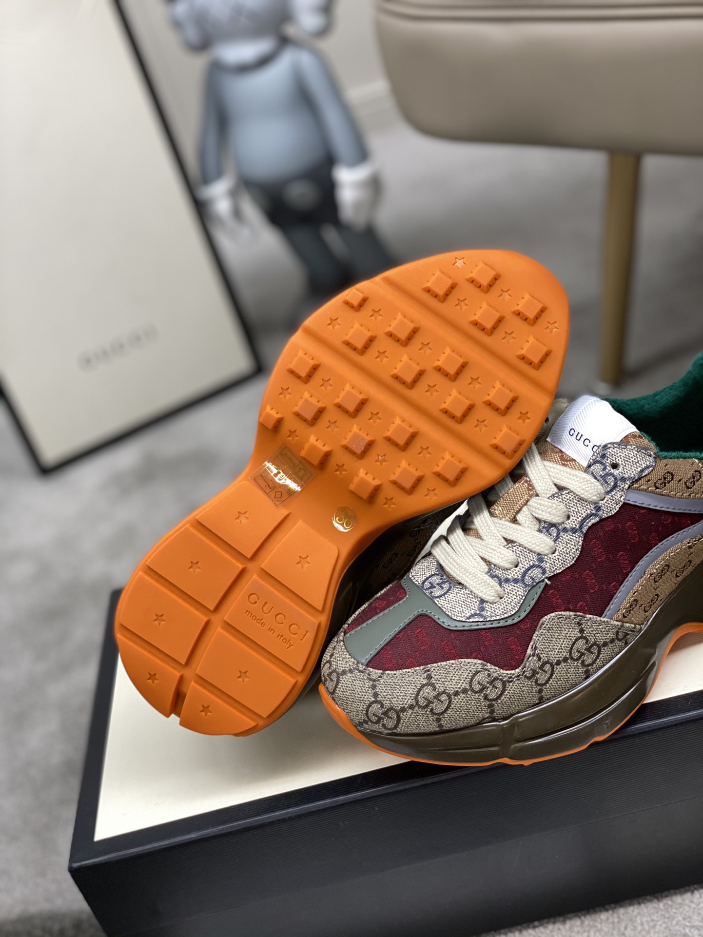 GUCCI WOMEN'S GG RHYTON SNEAKER 619891 99WG0 6060 - Image 5