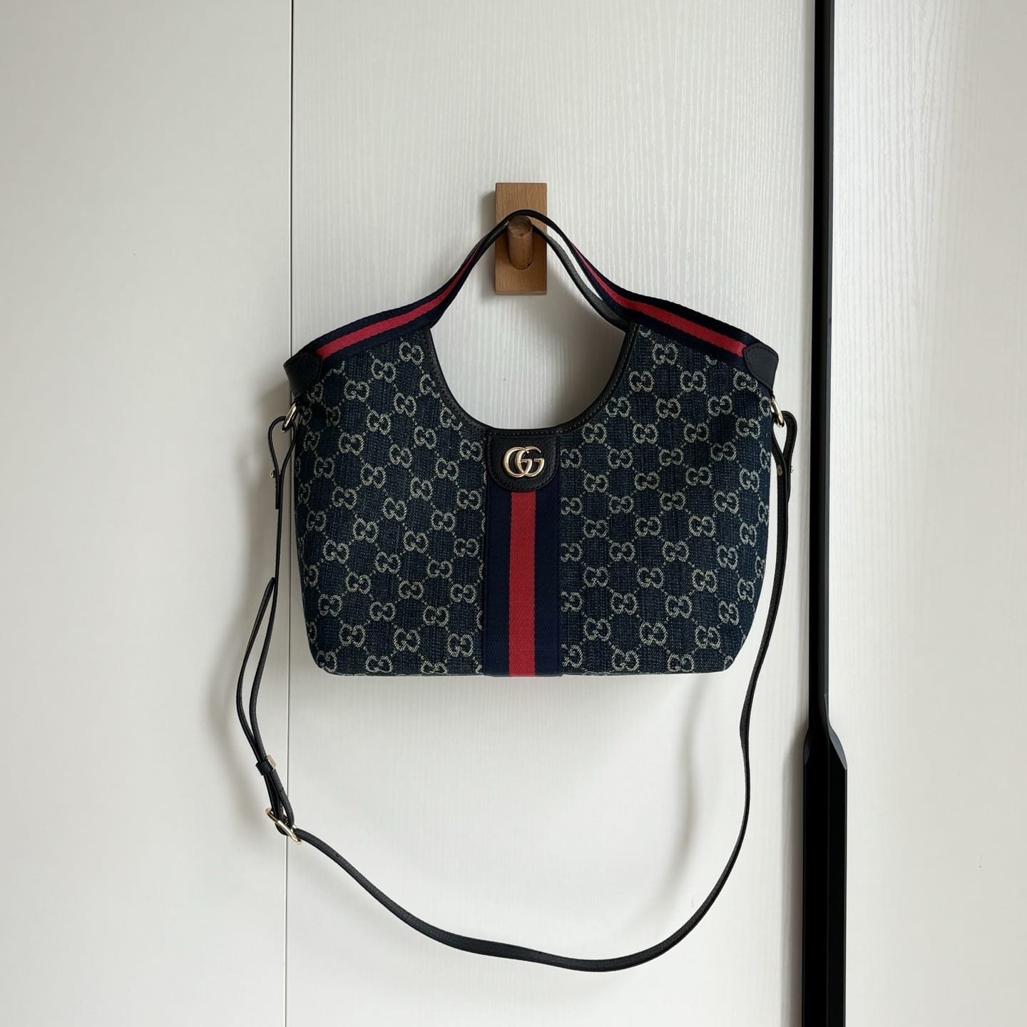 GUCCI GIGLIO SMALL TOTE BAG BLUE AND WHITE GG DENIM 25CM 860845 FAFRW 8864 - Image 6